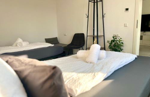 STN Business Suite - Ferienwohnung mit Parkplatz & Balkon, Terrasse & Fußbodenheizung, Netflix Premium, Zentral zu Audi & Schwarz Gruppe - Foto 12