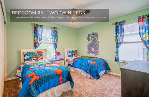 5 Bedroom Villa l 12 min to Disney l Themed Rooms l Orlando Area - Foto 12