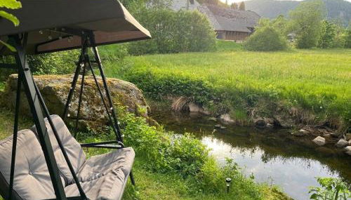 Naturidyll am Fluß-Ferienhaus Albmatte-Großer Garten mit Grill- Spiel- und Sitzmöglichkeiten - Foto 4