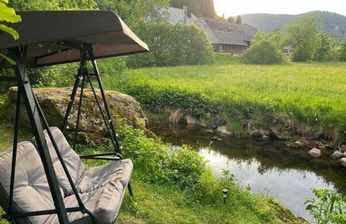 Naturidyll am Fluß-Ferienhaus Albmatte-Großer Garten mit Grill- Spiel- und Sitzmöglichkeiten - Foto 4