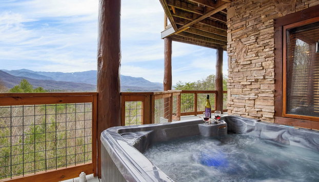 Luxury Cabin w Panoramic Views Firepit Game Room Pinnacle Chalet - Foto 2, Habitación