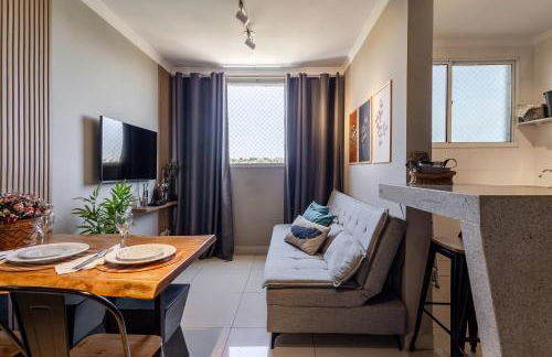 Flats Praia Uberlandia - Apt próximo ao Praia Clube - Area de lazer com Portaria 24 horas, piscina, academia, brinquedoteca, churrasqueira e áreas verdes para caminhadas - Foto 76