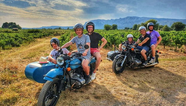 Sidecar ride through the vineyards of Provence