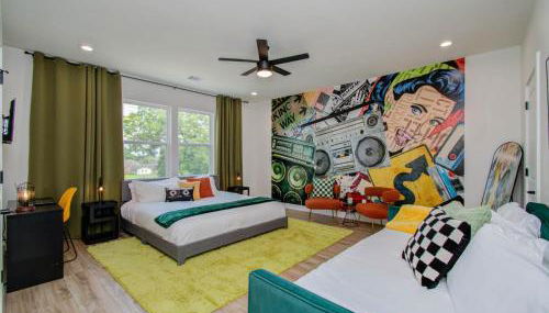 3bd-Rooftop Movie Theater-BBQ-Retro Music Theme-Downtown 8mins - Foto 3