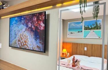 Magnífico APARTAMENTO de Charme - 3 quartos AR CONDICIONADOS SPLIT - Beira Mar, 2 banheiros, 2 Vagas Garagem, 4 Varandas, 2 Elevadores, Redes para Descanso, Wi-Fi, Air Fryer, Disney Plus, HBO Max, Cadeiras de Praia e Caixa Térmica - Photo 14