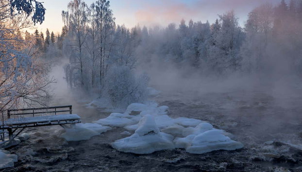 Flotación en un lago congelado - Foto 5, Atardecer en el lago helado