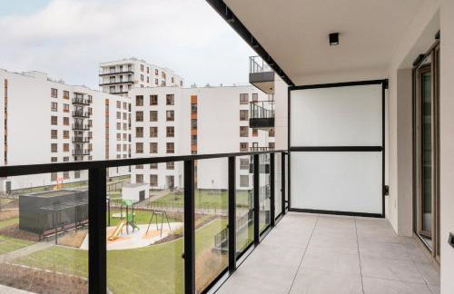 Apartamenty Krakowska Nowe budownictwo 2025r Strzeżone i zamknięte osiedle z ochroną Darmowy parking zewnętrzny Płatny parking podziemny Samodzielne zameldowanie Duży taras Blisko lotnisko im Chopina i centrum Warszawy - Foto 7