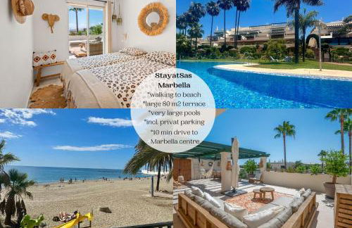 StayatSas Marbella, close to the beach, large 80 m2 terrace, large swimming pools, parking included, 10 minutes from the centre - Foto 1
