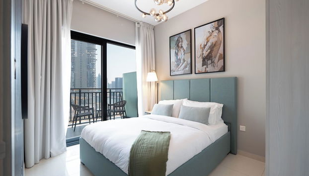 1BR Retreat in Business Bay - Foto 4, Habitación