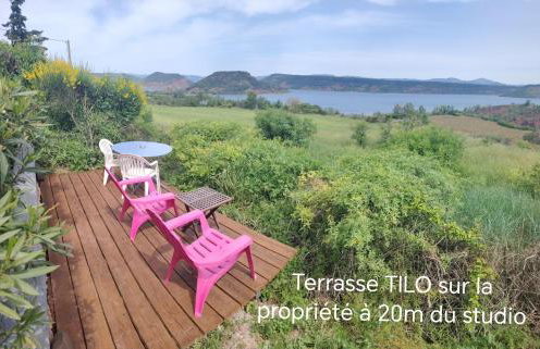 Studio 22 m2, terrasse vue montagne, dans propriété face au Lac du Salagou - Foto 15