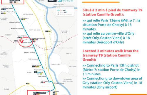 Appartement parisien neuf, moderne avec une grande salon, 2 chambres, 3 lits, parking gratuit, 15min de Paris et 13 min aéroport Orly - Foto 41