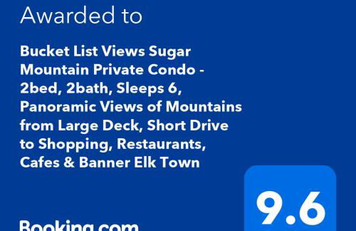 Bucket List Views Sugar Mountain Private Condo - 2bed, 2bath, Sleeps 6, Panoramic Views of Mountains from Large Deck, Short Drive to Shopping, Restaurants, Cafes & Banner Elk Town - Foto 65