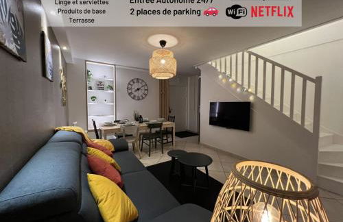 T3 Flat Moderne sur 2 étages Metro Parking Free Entrance autonome - Photo 1