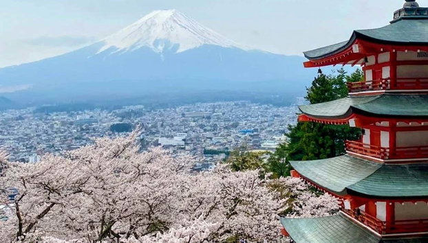 Excursão ao monte Fuji, lago Kawaguchi e pagode Chureito - Foto 2, Pagode Chureito e Monge Fuji