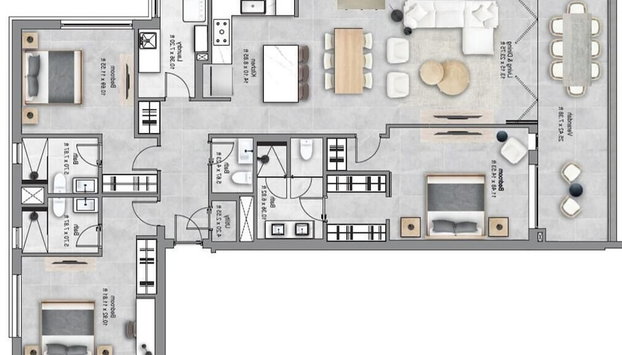 Allure 301 3 Bedroom Condo - Foto 5, Grundriss