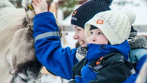 Accarezzando una renna