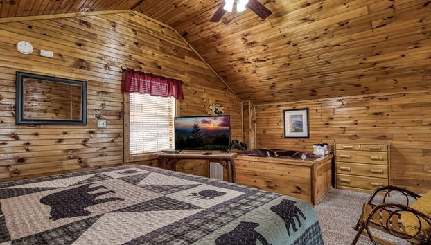 Er18 - The Lazy Bear View Great Location - Close To Town! 1 Bedroom Cabin by RedAwning - Foto 4, Habitación