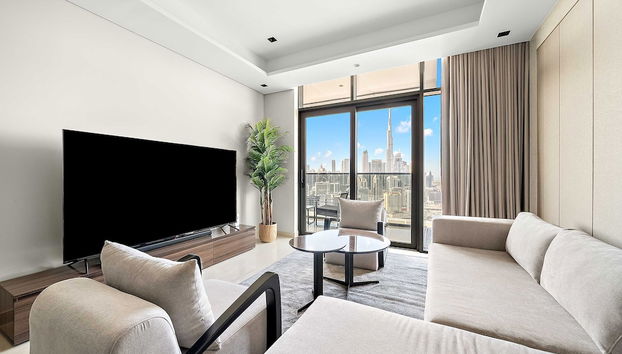 Elegant 1BR With Panoramic Views on Burj Khalifa - Foto 5, Habitación