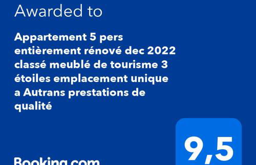 le face au tremplin Appartement 5 pers entièrement rénové dec 2022 classé meublé de tourisme 3 étoiles emplacement unique a Autrans proche du village prestations de qualité - Foto 3
