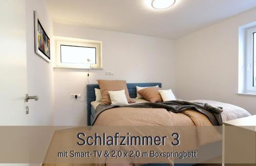 Ferienhaus Höckelheim - FeWo Blaue Lagune - neu, modern & geräumig - 100 qm - 3 Schlafzimmer - bis 6 Gäste, Babies reisen gratis - Garten, Grill & Terrasse - Fußbodenheizung - Smart-TV - Küche mit Backofen, Spülmaschine & Toaster - nahe Göttingen - Foto 13