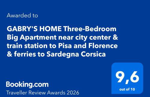 GABRY'S HOME Three-Bedroom Big Apartment near city center & train station to Pisa and Florence & ferries to Sardegna Corsica - Foto 3