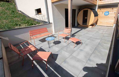 Dans résidence neuve LE SNOW ROC sur les pistes, grand studio cosy 5 pers avec terrasse panoramique, SAUNA, WIFI - Foto 16