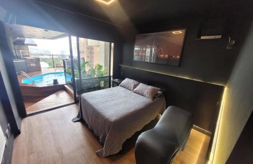 Morumbi, Apartamento Pub, SPA com hidromassagem, PISCINA Aquecida PRIVATIVA, LAREIRA, tudo que você precisa para descansar, trabalhar ou realizar aquela comemoração! Com total conforto e PRIVACIDADE! O Apt Nota 10 de SP! - Foto 35