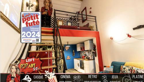 LOFT "POP ART 50's" Idéal PRO - Écran cinéma rétroprojecteur - WIFI Fibre - Borne arcade de jeu - Centre Ville - Foto 1