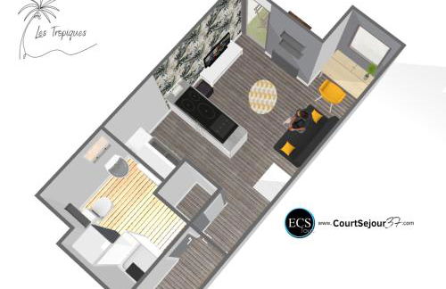 'Les Tropiques' - Parking privé - Balcon - Tout confort - Foto 3