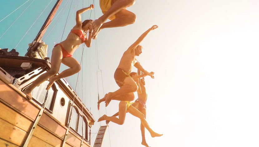 Festa de barco pela ilha Dolphin com almoço