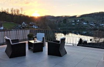 Seeblick-Ferienwohnung im "Ferienhaus Agger-Blick" mit traumhafter Sonnen-Terrasse, Sauna, E-Kamin & Kajak - Foto 6