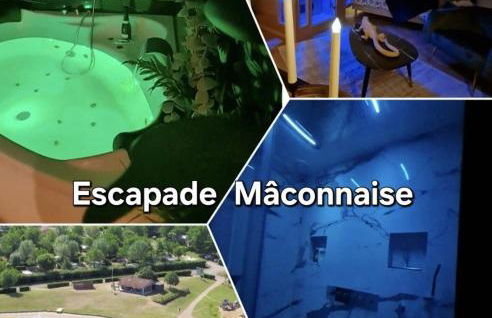 Spa-Sauna-Ciel de pluie tropicale-Champagne Nuit Romantique - Escapade Mâconnaise - Foto 72