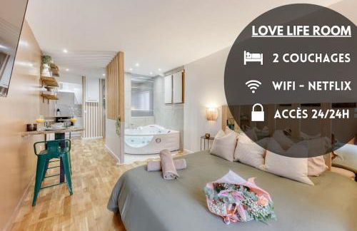 Love Life Room-Jacuzzi-Netflix-Accès-24/7-Privé - Foto 16