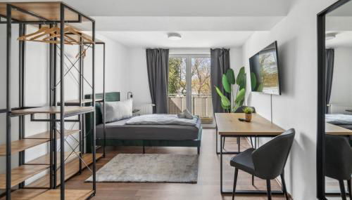 Larooms Merseburg - Apartment NS03 - 2 Zimmer - 4 Betten - Waschmaschine - Parkplatz - Balkon - Foto 2, wardrobe