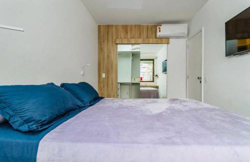 LEBLON INN RESIDENCIAL LUXUOSO com PISCINA, rooftop, academia, sauna, Varanda dentro do apt com VISTA DESLUMBRANTE, limpeza diária estilo hotel , cozinha completa 50 metros do posto 12 pauloangerami DFL15 - Foto 17