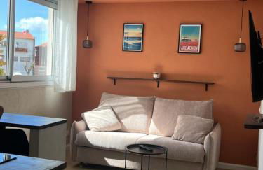 Studio cosy, piscine, parking, 5min plage, Arcachon Ménage Draps inclus - Foto 3