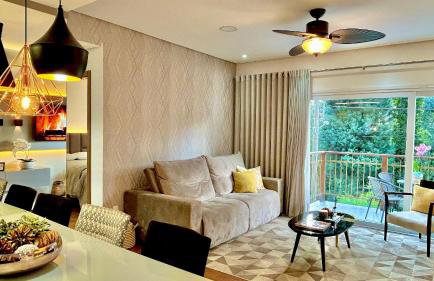 Lindo e aconchegante com lareira cond c/ piscina - Foto 9