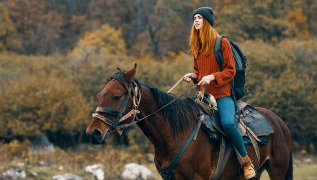 Disfrutando del paseo a caballo