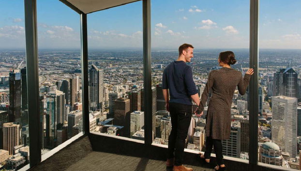 Desfrutando da vista do Melbourne Skydeck