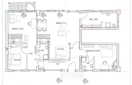 Wohnensemble mit 3 separaten Bereichen- 2 Küchen- 3 Badezimmer- 10 Personen- Garten- Parkplatz - Foto 26