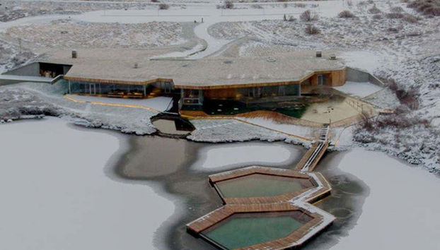 I Vök Baths in inverno