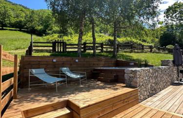 Chalet Le René-Sens - 5 pers - Grande terrasse - bain nordique SPA - Piscine - Foto 23