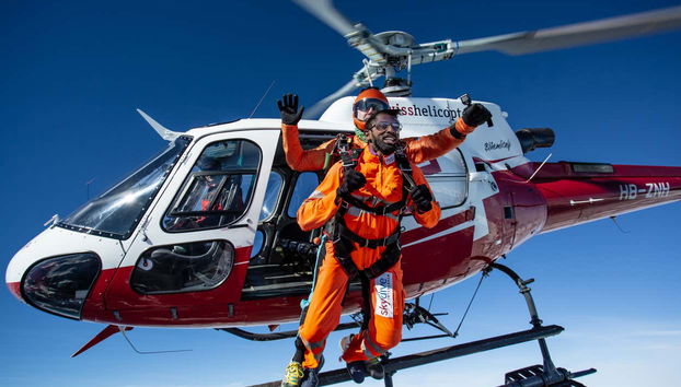 Jumping out of a helicopter over Interlaken