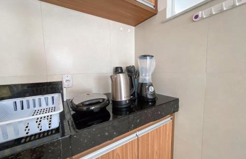 Apto Térreo com 2 quartos (ambos com ar split), sendo 1 suíte, internet privativa 300MBPS, no Residencial Vila Regina, condominio com piscina e área gourmet bem próximo a praia de Taperapuã - Foto 56