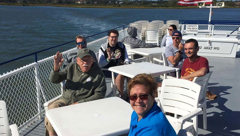 Disfrutando del paseo en barco