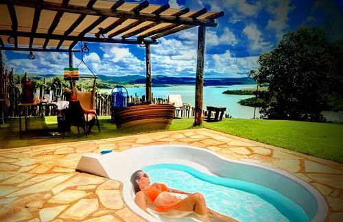 Chalé Mirante, piscina, cachoeira, lago e vista espetacular em Alexânia Goiás - Foto 1