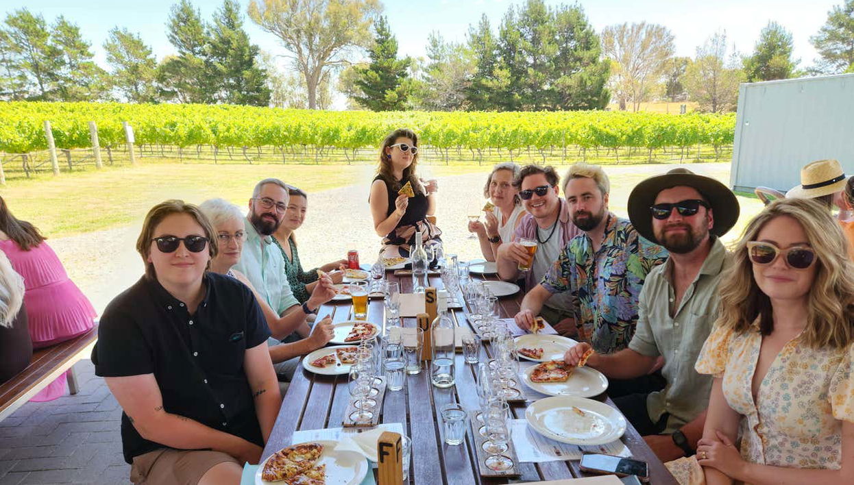 Almorzando rodeados de paisajes hermosos