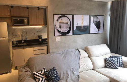 Apto aconchegante vista mar , tv, wifi e ar - Praia São Vicente - Foto 1