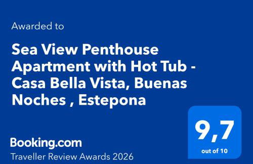 Sea View Penthouse Apartment with Hot Tub - Casa Bella Vista, Buenas Noches , Estepona - Foto 3