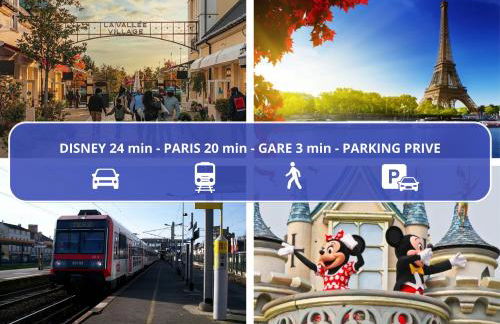L'Escapade - PARIS 20 min - DISNEY 25 min - GARE 3 min à pied - PARKING - Confortable & Moderne - Free WIFI - Foto 6